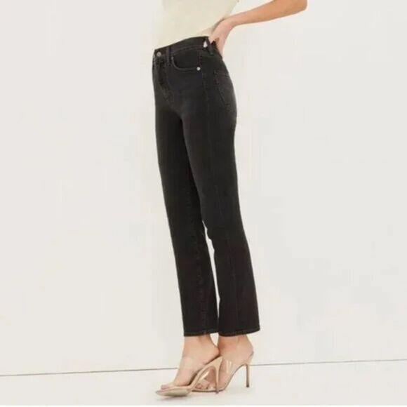 Veronica Beard Denim - VERONICA BEARD Jeans Womens 30 Washed Black Ryleigh Slim Straight High Rise Jean